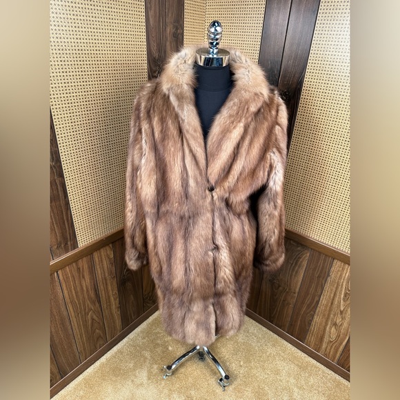 Amoress Made in Sweden Stone Marten Sable Fur Coat Jacket Stroller Medium - Picture 1 of 11